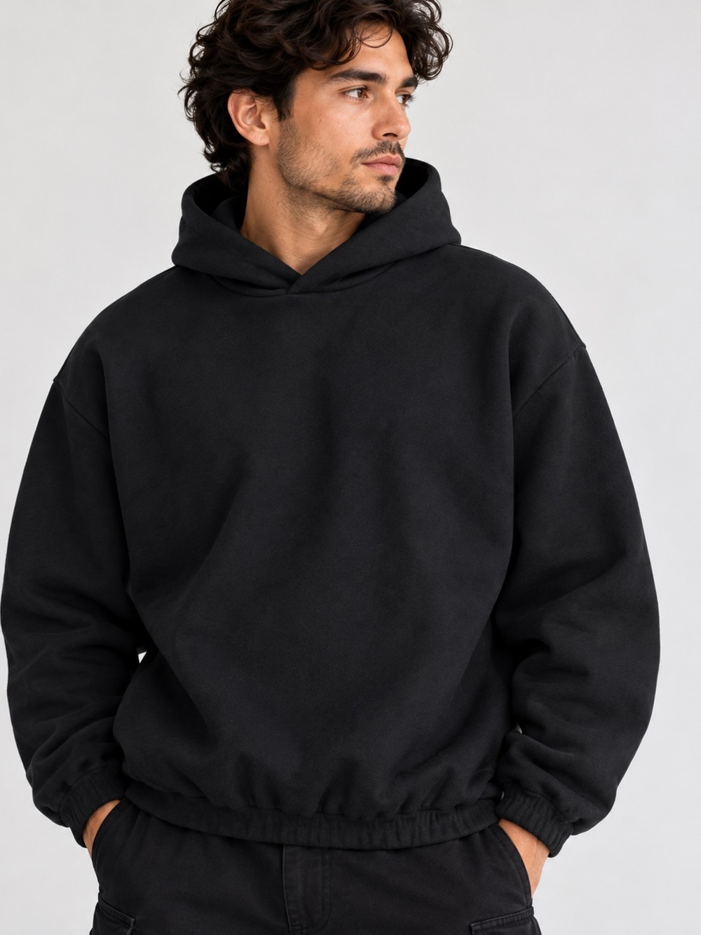 NWT Fear of God Essentials Hoodie Men Small Black Oversized Pullover Streetwear